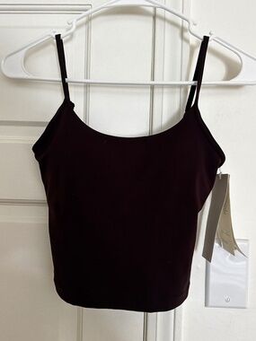 H&M chocolate plum sport scoop tank top with the bra XS